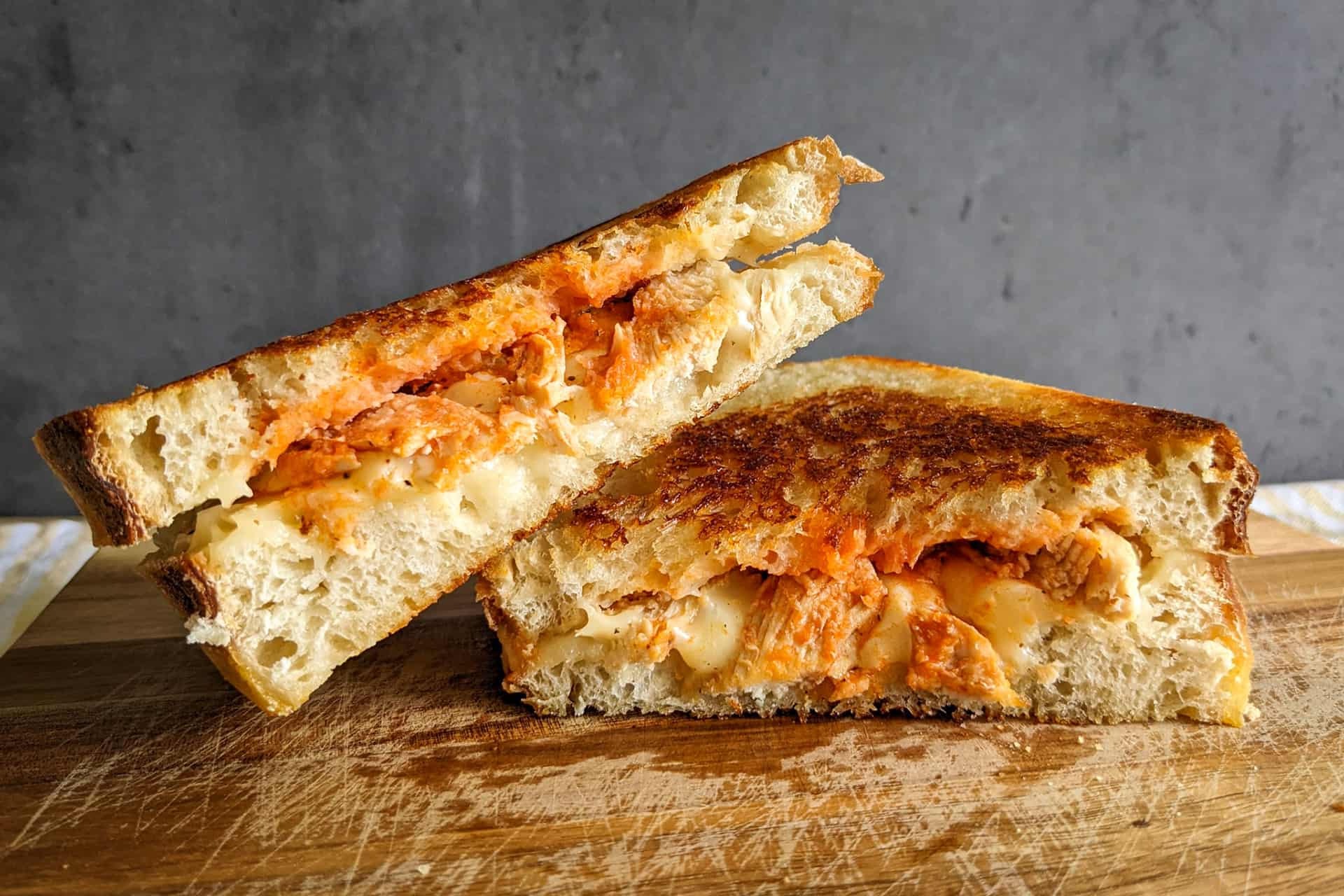 Buffalo Chicken Grilled Cheese Recipe FishAndMeat